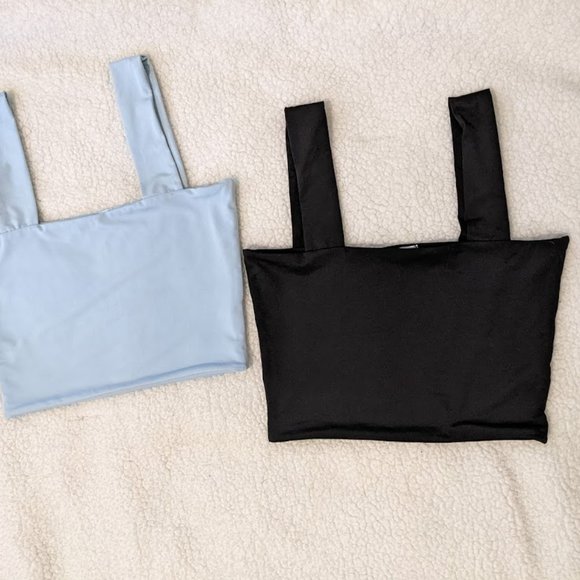 Cute cropped top - Pack of two - blue and black - Picture 1 of 8